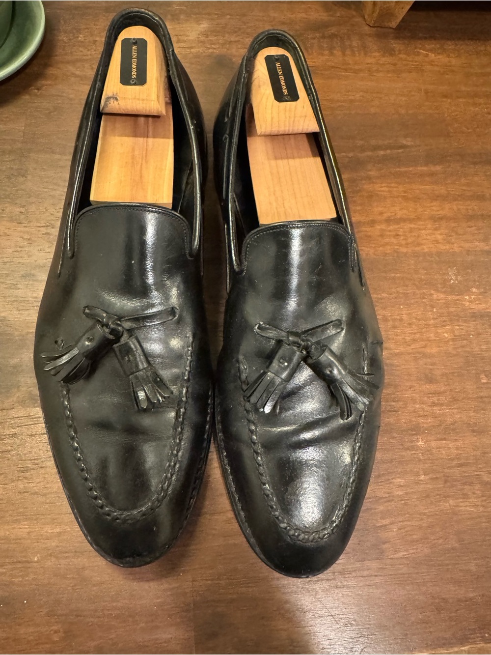 Johnston & Murphy Black Leather Tassel Loafers